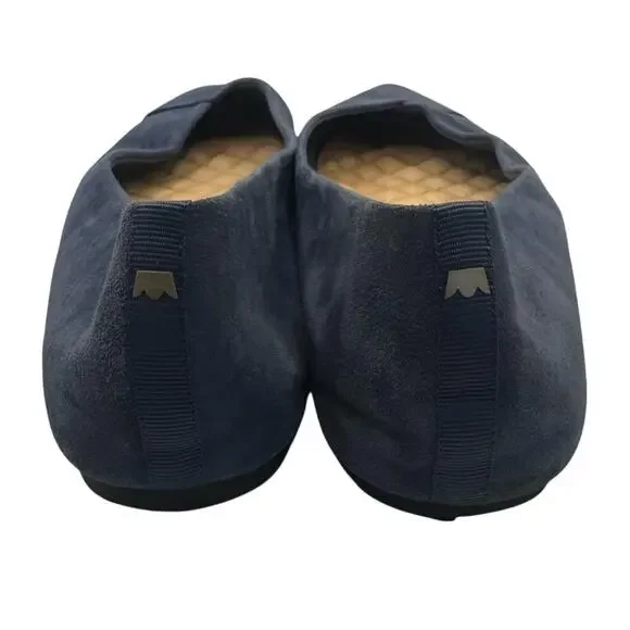 Birdies Starling Navy Suede Pointed Flats Women’s 10.5 Quilted Footbed - Picture 9 of 10